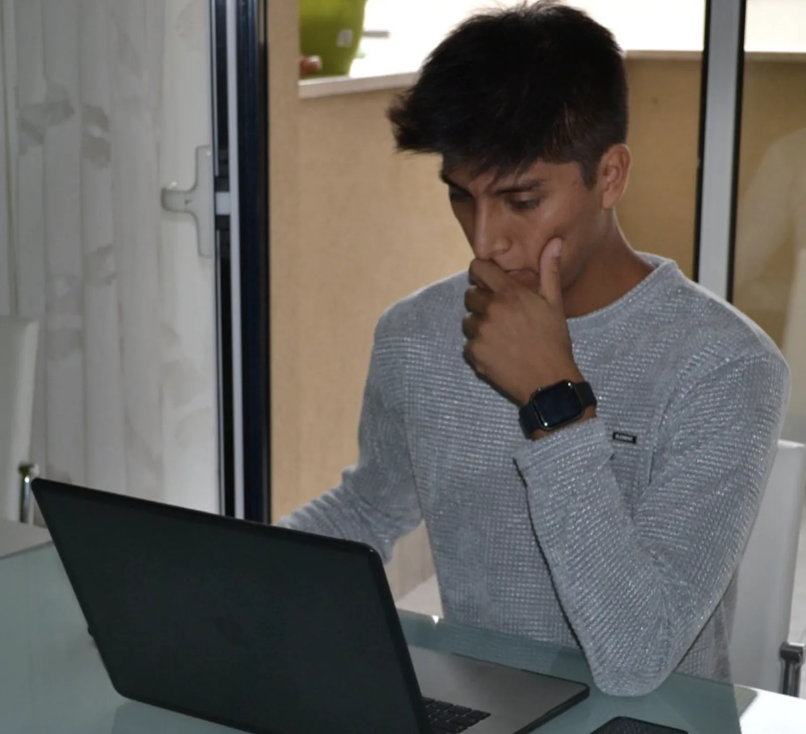 Emanuele at the computer